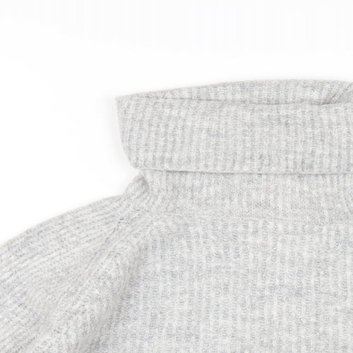 Subduded Womens Grey Roll Neck Acrylic Pullover Jumper One Size