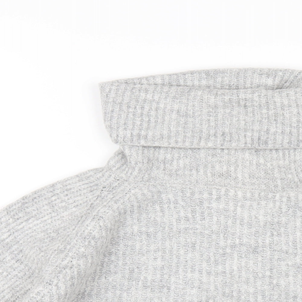 Subduded Womens Grey Roll Neck Acrylic Pullover Jumper One Size