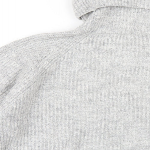 Subduded Womens Grey Roll Neck Acrylic Pullover Jumper One Size