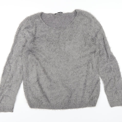 ESMARA Womens Green Round Neck Polyamide Pullover Jumper Size 14
