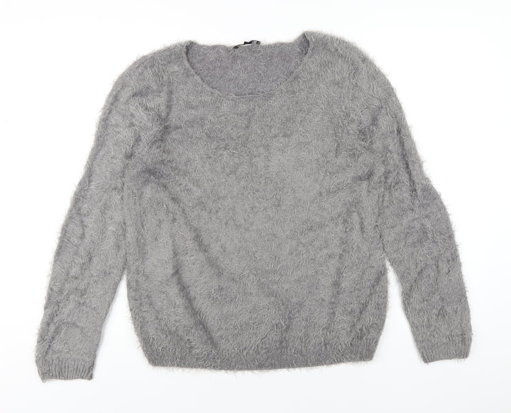 ESMARA Womens Green Round Neck Polyamide Pullover Jumper Size 14