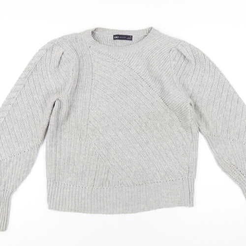 Marks and Spencer Womens Grey Crew Neck Polyester Pullover Jumper Size 10