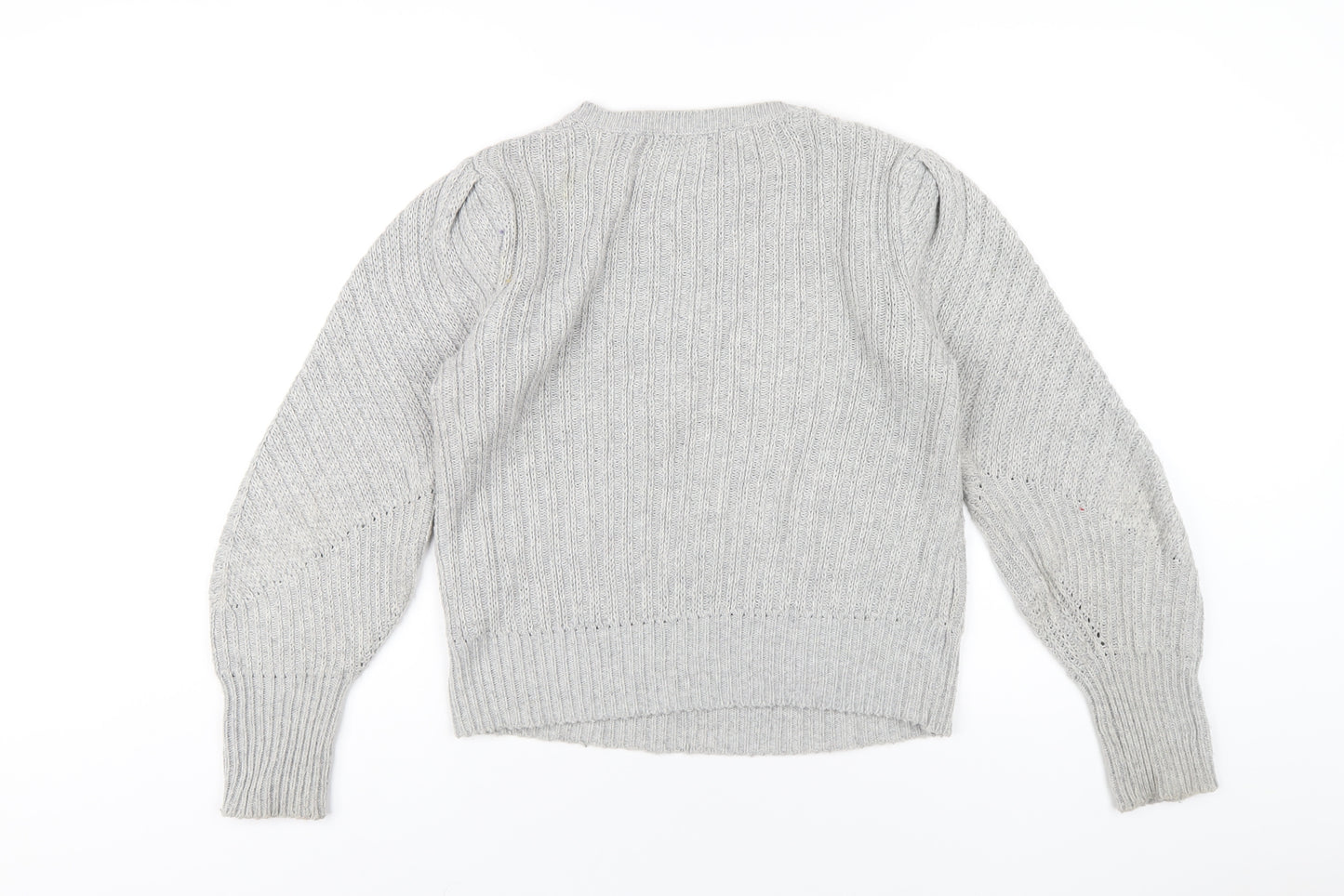 Marks and Spencer Womens Grey Crew Neck Polyester Pullover Jumper Size 10