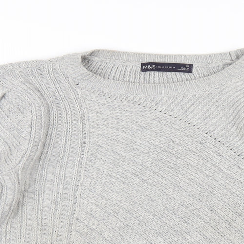 Marks and Spencer Womens Grey Crew Neck Polyester Pullover Jumper Size 10