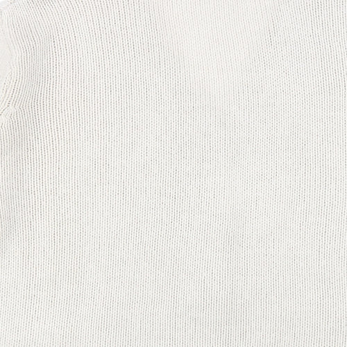 EWM Womens Beige V-Neck Acrylic Cardigan Jumper Size 14