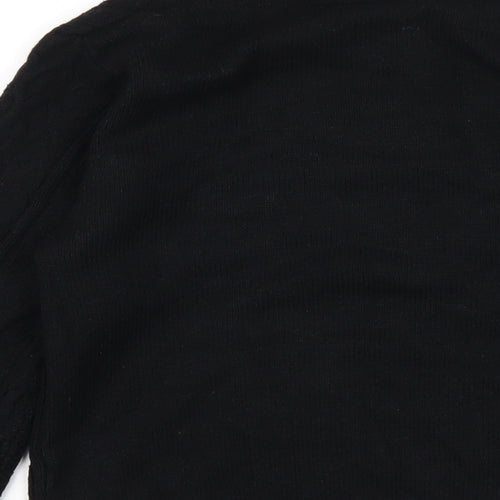 Quiz Womens Black Crew Neck Viscose Pullover Jumper Size S