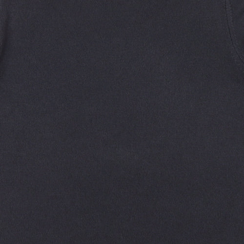 Classic Womens Blue Round Neck Acrylic Pullover Jumper Size 16