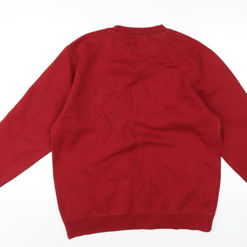 CS Active Mens Red Cotton Pullover Sweatshirt Size M