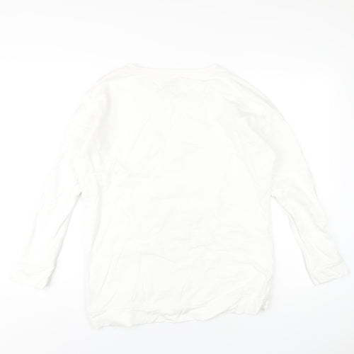 NEXT Womens White Cotton Basic T-Shirt Size 12 Round Neck