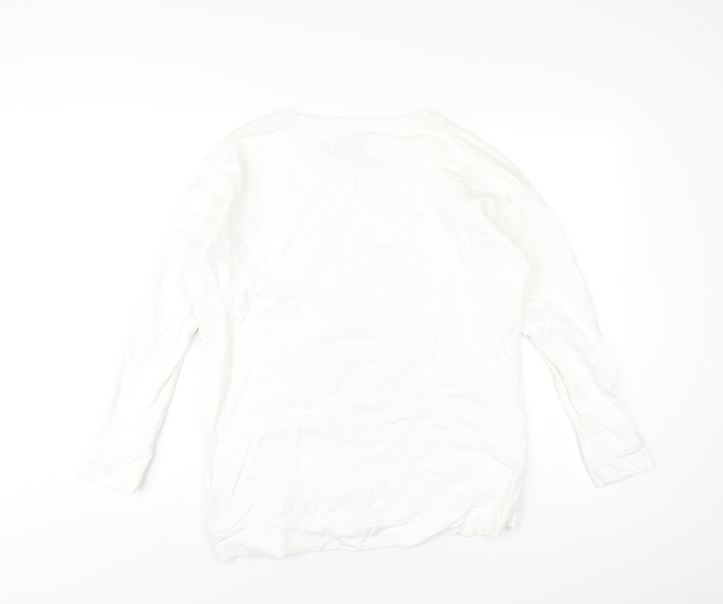 NEXT Womens White Cotton Basic T-Shirt Size 12 Round Neck