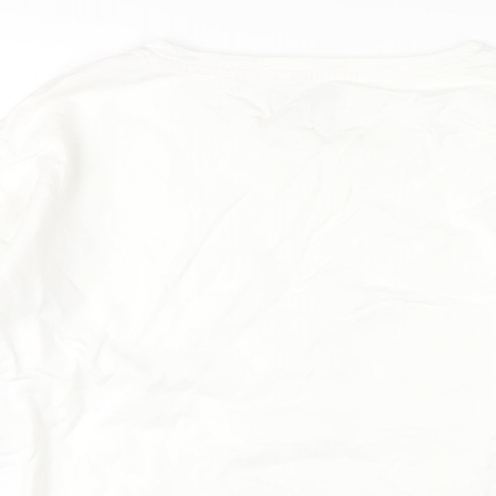 NEXT Womens White Cotton Basic T-Shirt Size 12 Round Neck
