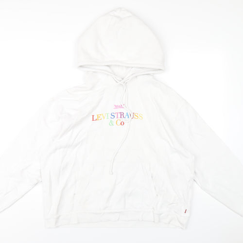 Levi's Womens White Cotton Pullover Hoodie Size S Pullover