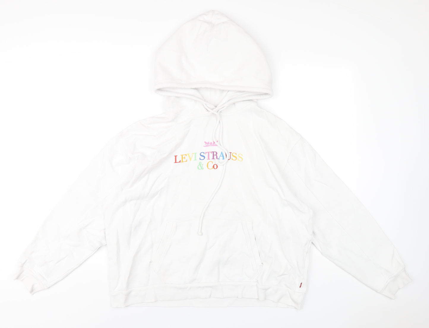 Levi's Womens White Cotton Pullover Hoodie Size S Pullover
