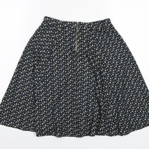 Great Plains Womens Blue Geometric Viscose A-Line Skirt Size 8 Zip