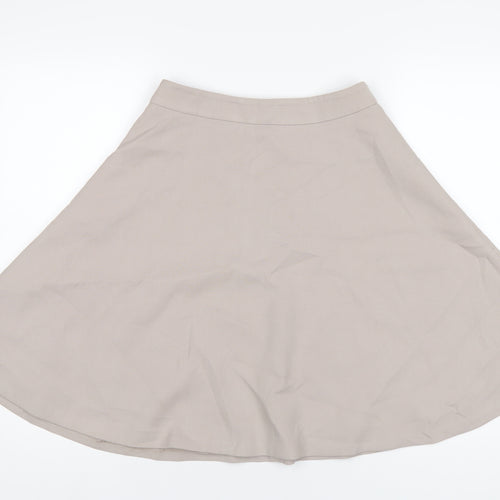 Phase Eight Womens Beige Polyester A-Line Skirt Size 8 Zip