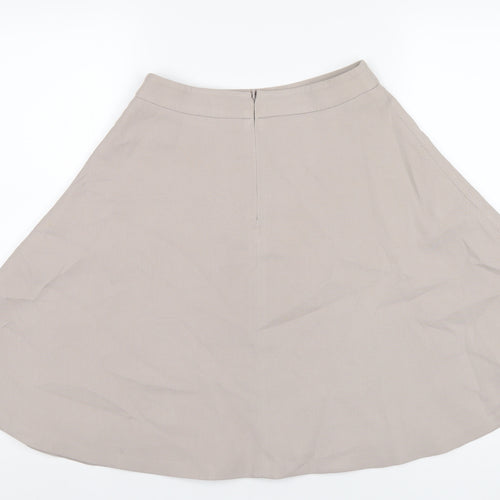 Phase Eight Womens Beige Polyester A-Line Skirt Size 8 Zip