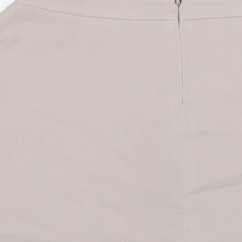 Phase Eight Womens Beige Polyester A-Line Skirt Size 8 Zip