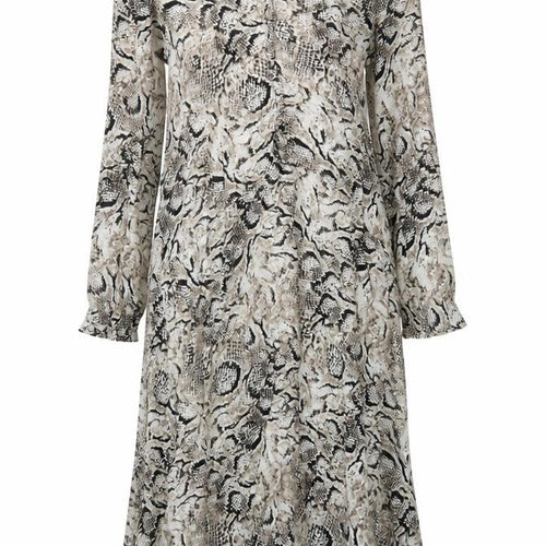 Marks and Spencer Womens Grey Animal Print Viscose A-Line Size M V-Neck Pullover - Snake Print