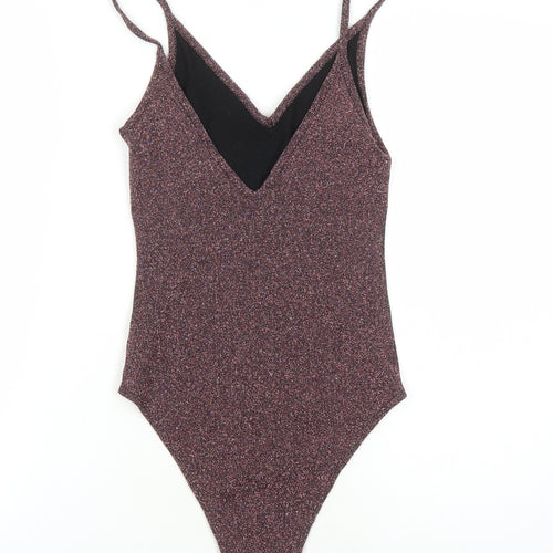 Topshop Womens Pink Viscose Bodysuit One-Piece Size 8 Snap