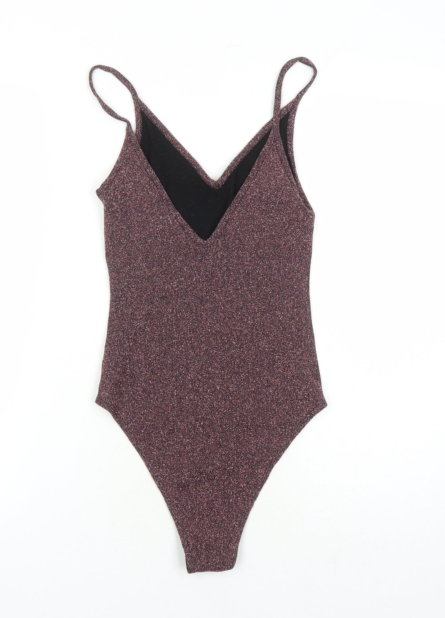 Topshop Womens Pink Viscose Bodysuit One-Piece Size 8 Snap