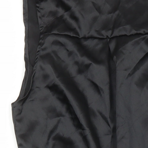 Boohoo Womens Black Polyester Playsuit One-Piece Size 4 L3 in Pullover