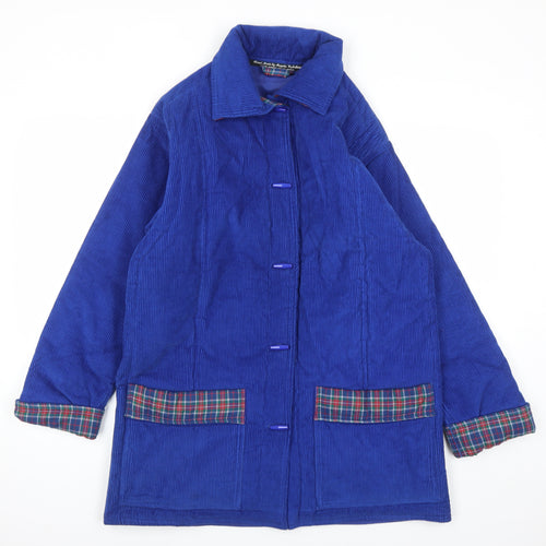 Angela Wykeham Womens Blue Jacket Size S Toggle - Pockets