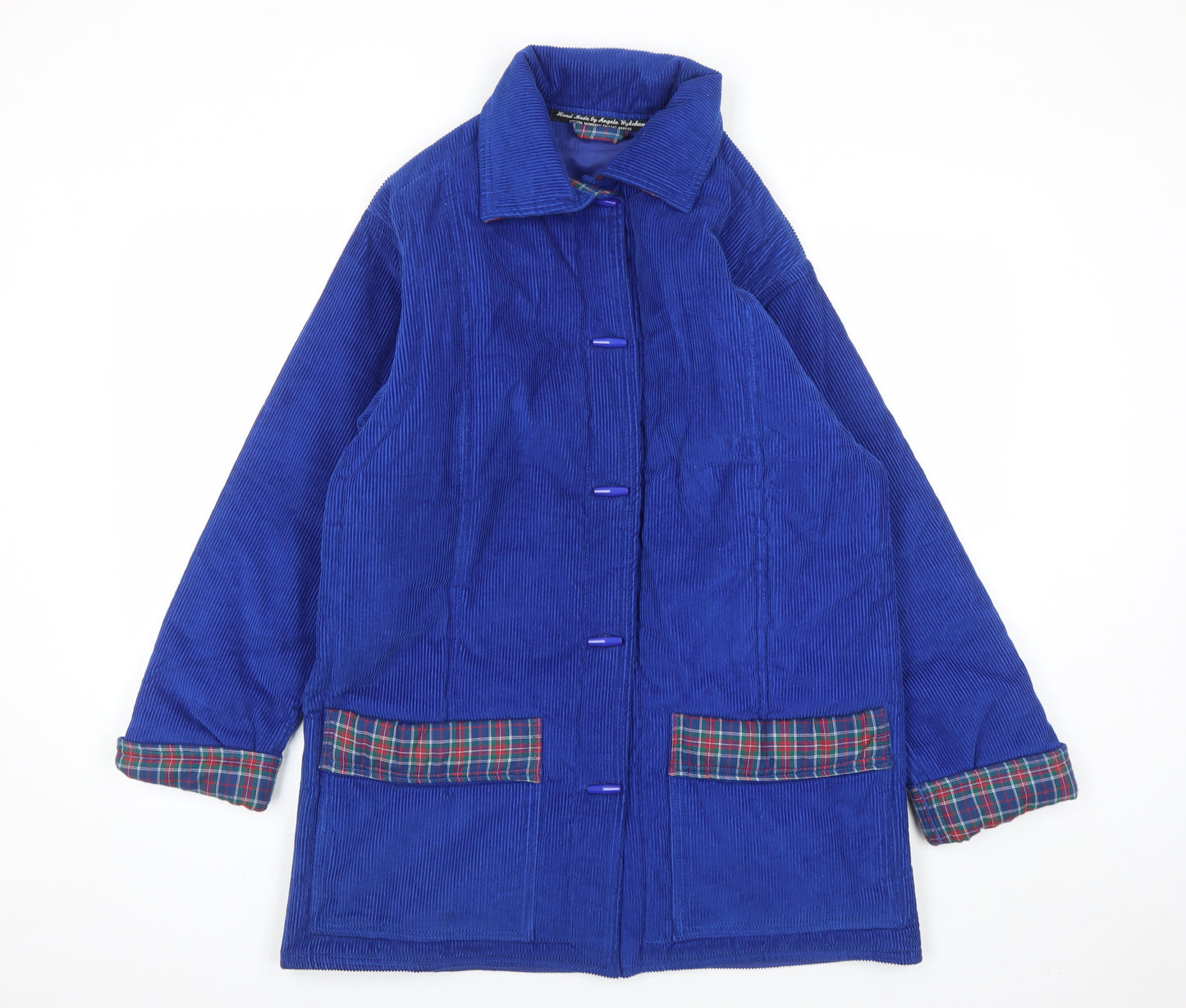 Angela Wykeham Womens Blue Jacket Size S Toggle - Pockets