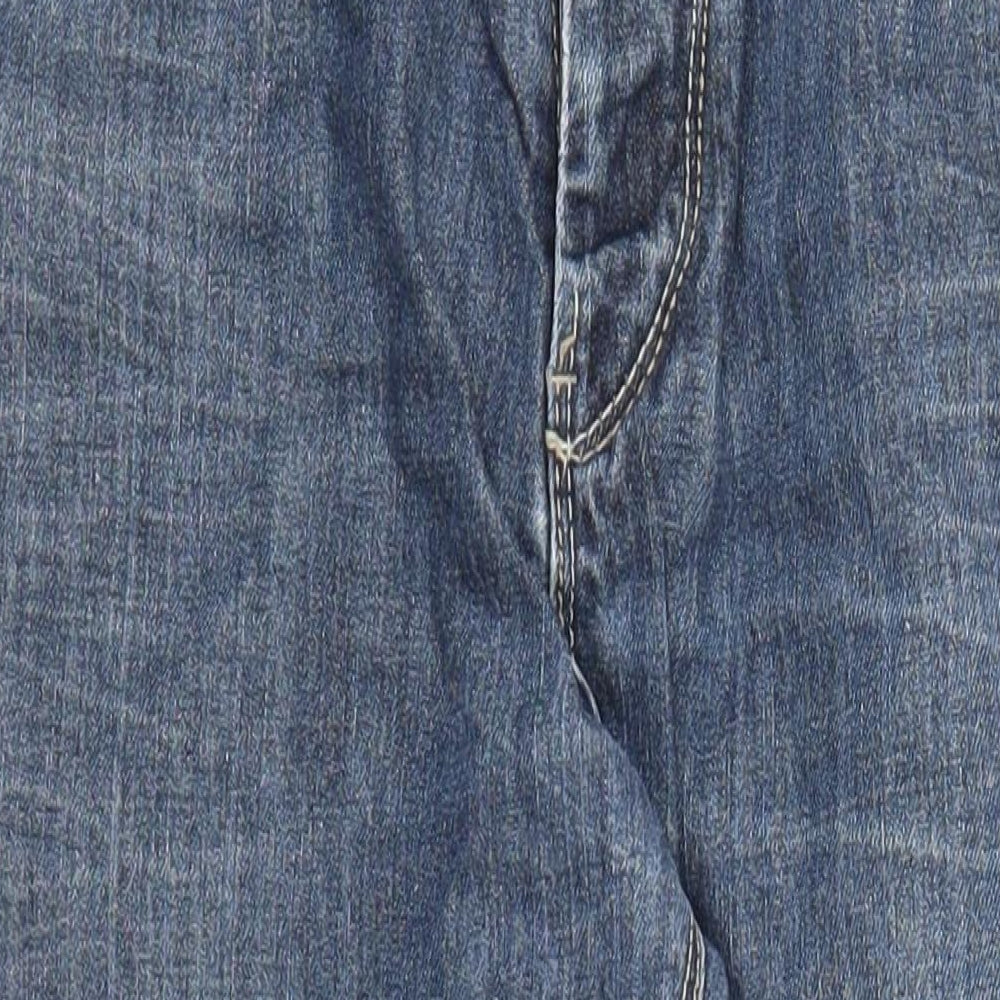Soviet Mens Blue Cotton Straight Jeans Size 34 in L32 in Regular Button - Pockets
