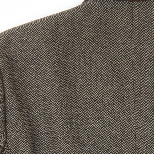 REMUS Mens Beige Herringbone Polyester Jacket Suit Jacket Size 36 Regular