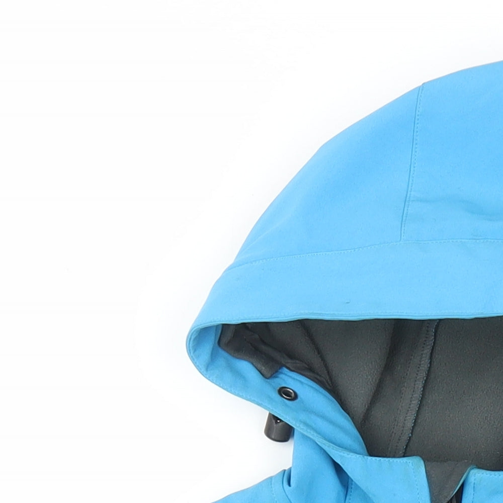 Mountain Life Womens Blue Rain Coat Coat Size 10 Zip - Pockets Hooded