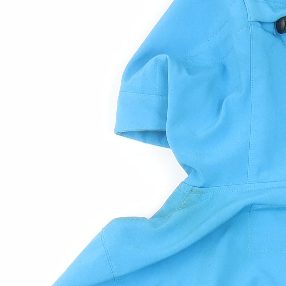 Mountain Life Womens Blue Rain Coat Coat Size 10 Zip - Pockets Hooded