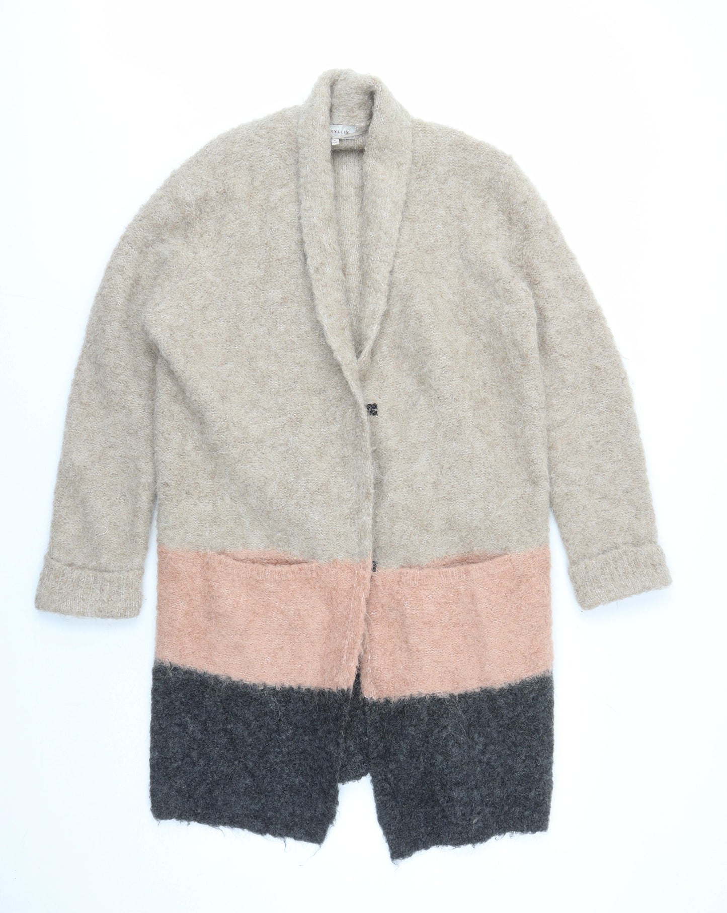 Amaryllis Womens Brown V-Neck Wool Cardigan Jumper Size XL