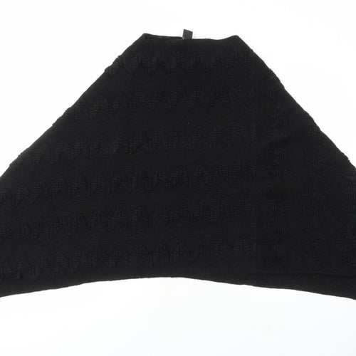 NEXT Womens Black Boat Neck Acrylic Cape Jumper Size L - Poncho Size L-XL