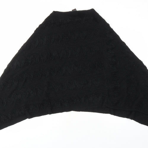 NEXT Womens Black Boat Neck Acrylic Cape Jumper Size L - Poncho Size L-XL