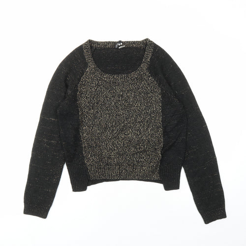 Divided by H&M Womens Black Round Neck Acrylic Pullover Jumper Size S