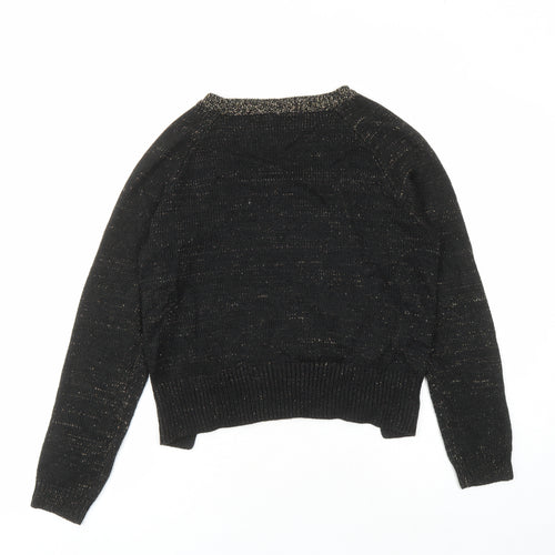Divided by H&M Womens Black Round Neck Acrylic Pullover Jumper Size S