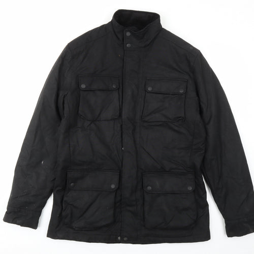 Marks and Spencer Mens Black Jacket Size M Zip - Pockets