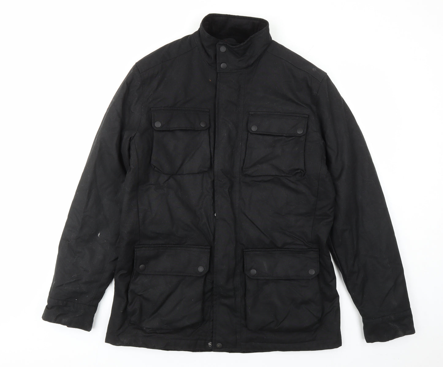 Marks and Spencer Mens Black Jacket Size M Zip - Pockets