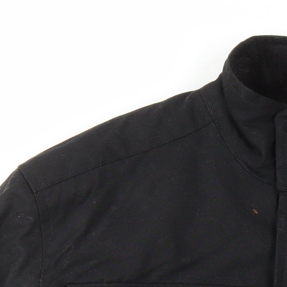 Marks and Spencer Mens Black Jacket Size M Zip - Pockets
