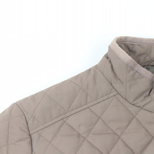 Marks and Spencer Womens Brown Quilted Coat Size 18 Button