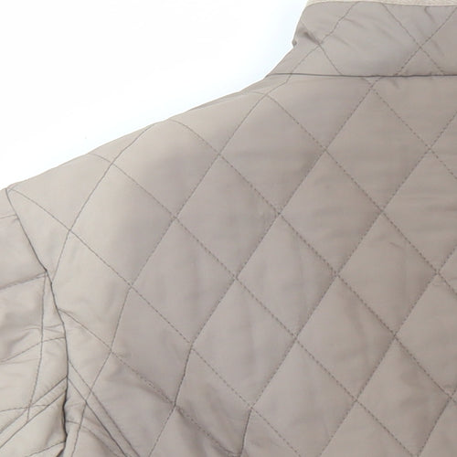 Marks and Spencer Womens Brown Quilted Coat Size 18 Button