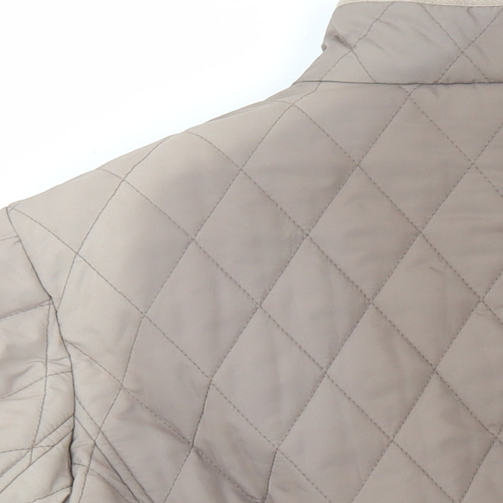 Marks and Spencer Womens Brown Quilted Coat Size 18 Button