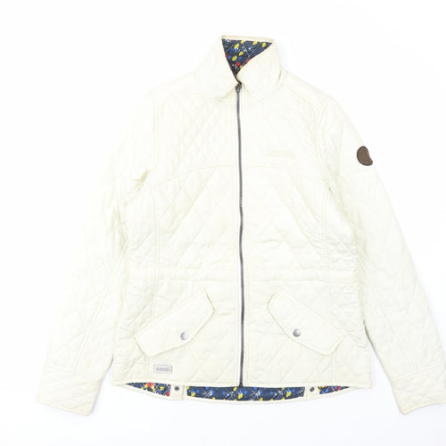 Regatta Womens White Quilted Coat Size 10 Zip - Pockets