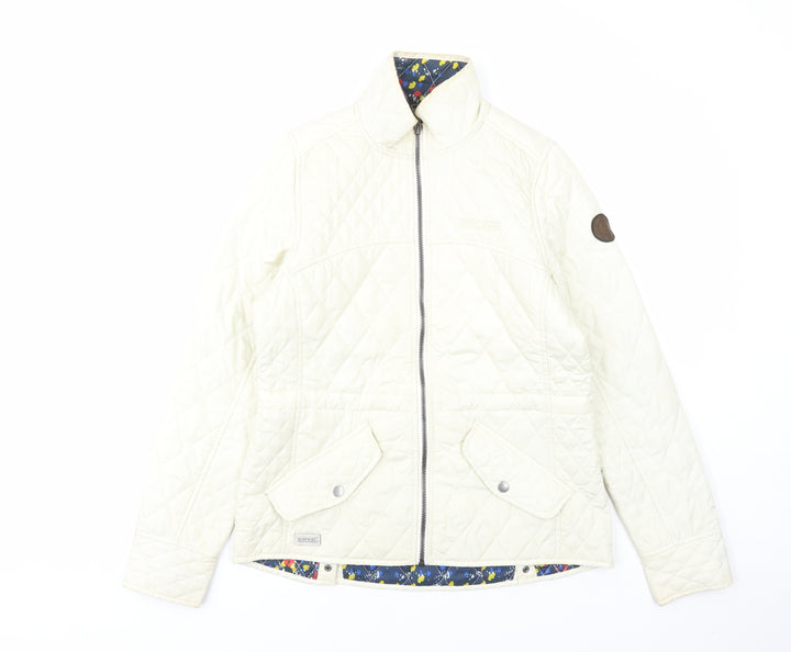 Regatta Womens White Quilted Coat Size 10 Zip - Pockets