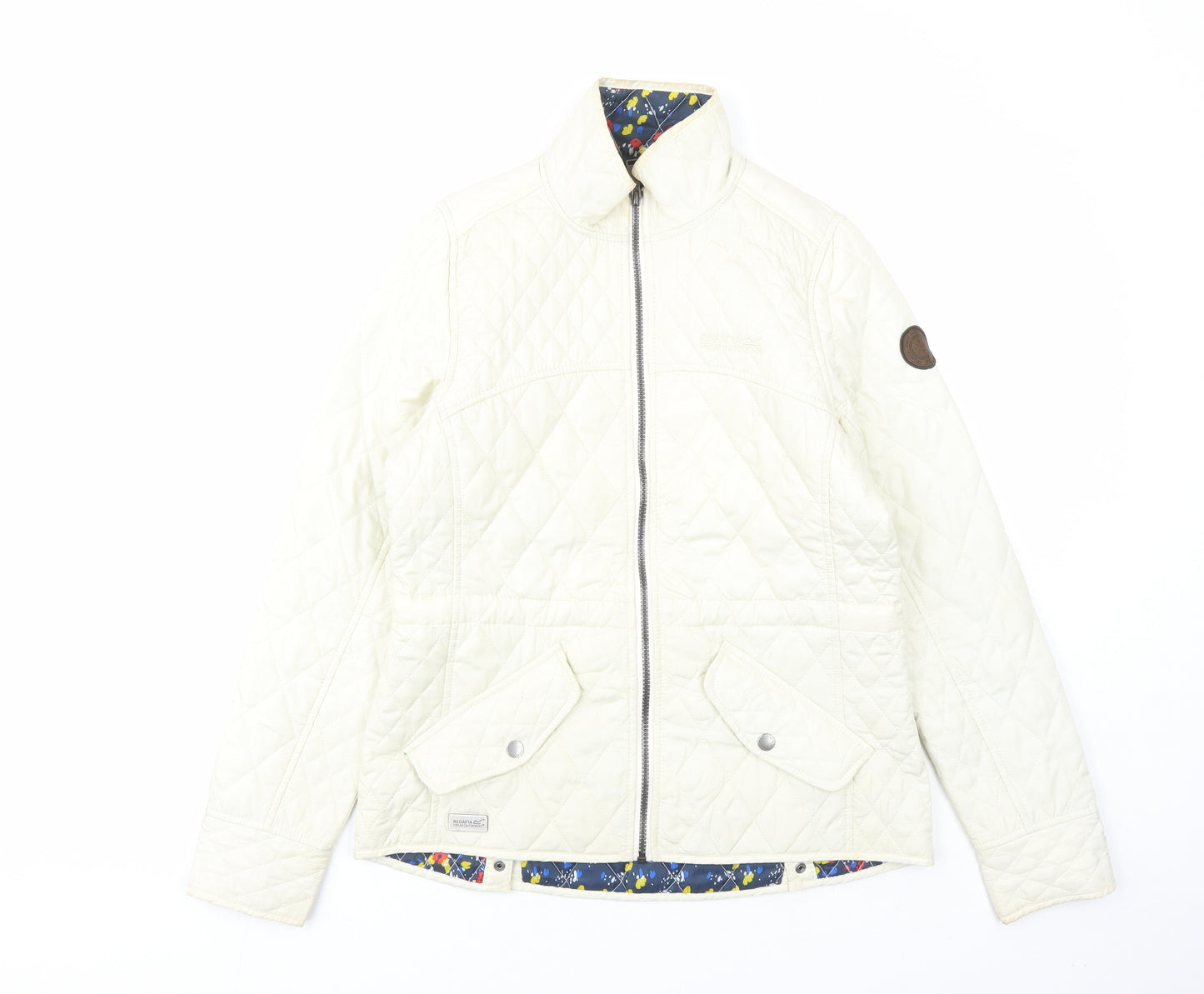 Regatta Womens White Quilted Coat Size 10 Zip - Pockets