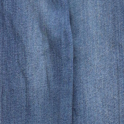 Select Womens Blue Cotton Skinny Jeans Size 6 L27 in Regular Zip - Pockets Raw Hems