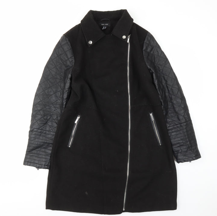 New Look Womens Black Jacket Size 12 Zip - Pockets