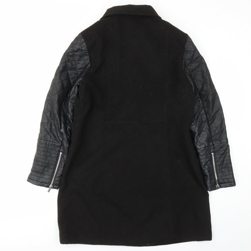 New Look Womens Black Jacket Size 12 Zip - Pockets