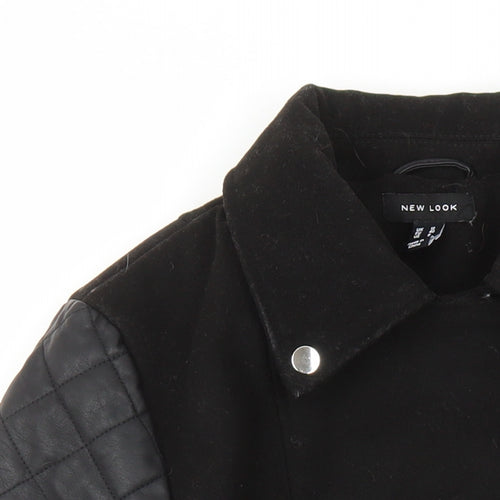 New Look Womens Black Jacket Size 12 Zip - Pockets