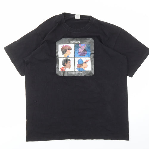 Stranger Things Mens Black Cotton T-Shirt Size L Crew Neck